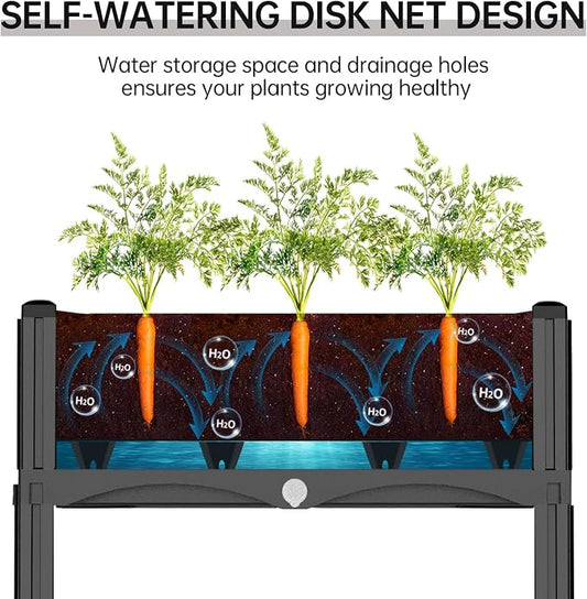 Planter Box Raised Garden Bed with Reinforced Support Rods, Drainage Grid, Multi-Combination Options for Vegetables, Flowers, and Herbs, Ideal for Balcony, and Patio Gardening