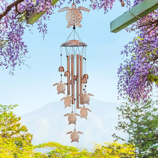 Turtle Wind Chimes Outdoor Sea Turtle Gifts for Women/Men/Mom/Grandma/Wife Birthday Gifts Memorial Gift Metal WindChimes for Outside/Indoors, Home, Lawn, Porch, Patio, Garden Decor, Yard Decorations