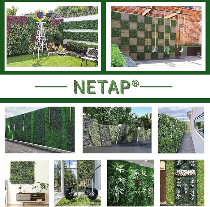 NETAP Grass Wall Panels Backdrop, 20"x 20"(6Pcs) Faux Boxwood Panels for Outdoor Indoor Green Wall Decor, Party Wedding Garden Fence Decorations
