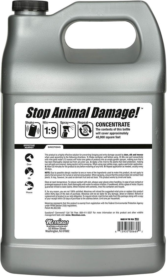 Deer Stopper II, Liquid Animal Stopper Repellent, All Natural, Effective All Year Round, Safe for People and Pets, No Harsh Chemicals, Ready to Use, Deer & Elk Repellent - 1 Gallon Concentrate