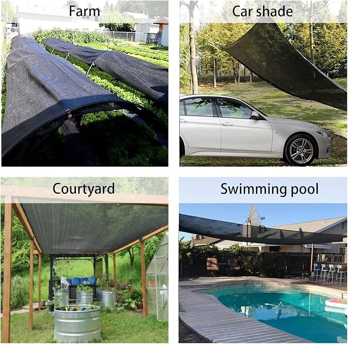 LOVE STORY 20x48FT 70% Black Shade Cloth Sun Shade Net with Grommets Sunblock Net Mesh Tarp for Garden,Plants Cover,Greenhouse and Patio