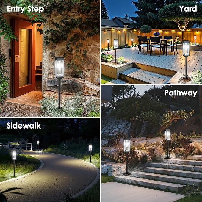 ELECLINK Solar Pathway Lights Outdoor, 12 Pack Upgraded Bright Solar Lights Outdoor Waterproof, Bright Up to 15 Hrs Garden Light for Yard Patio Lawn Path Walkway Driveway Outside Decor(Cool White)