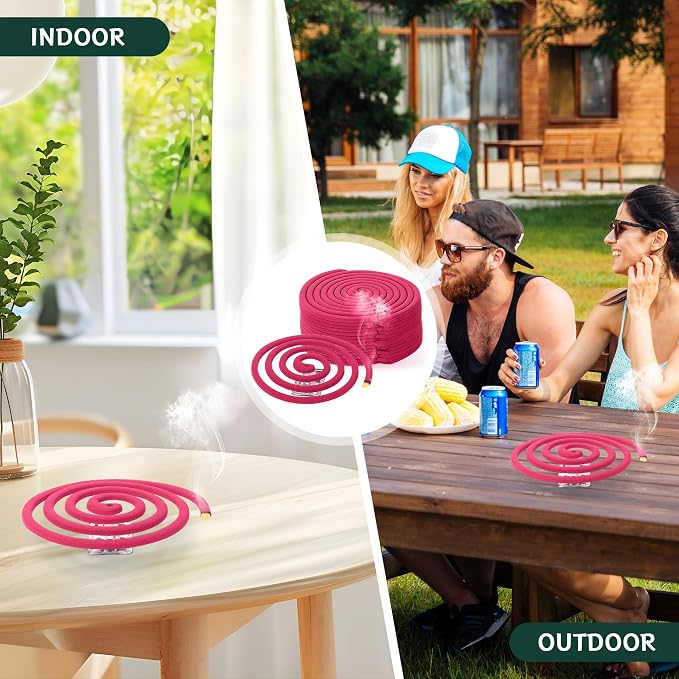 30Pack Mosquito Repellent Coils - Mosquito Repellent Outdoor Patio with 5-7 Hour Protection Covers 12ft, Mosquito Bits Safe & Effective for Yard, Patio, Camping, Garden, Deck & BBQ Areas