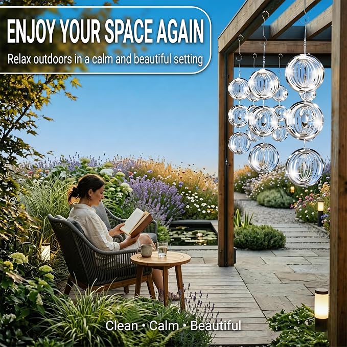 Reflective Bird Deterrents for Outside – Bird Repellent Devices Outdoor – 3D Wind Spinners Outdoor Garden Decor –4 Set Bird Repellent to Keep Woodpecker & Pigeons Away from Window Roof (Style 2)