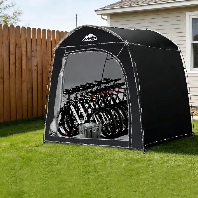 Bike Storage Tent,98*59*79 In,Outdoor Portable Storage Tent,Made of 210D Oxford Cloth PU4000mm Waterproof Fabric, Storage Shed for 2-4-6 bike,Motorcycles,Garden Tools,Lawn Mower,Various Tools