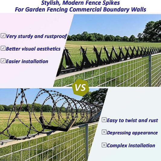Metal Anti Climb Spikes for Fences and Walls. Effectively Avoided Invaders Climbing Attempts. (Size188 inches)