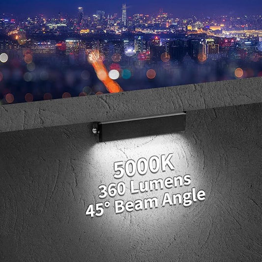 12-Packs 3W 7inch LED Hardscape Paver Lighting,12V AC/DC Low Voltage Retaining Wall Lights,Landscape Lighting,5000K Daylight White Outdoor Step Light,50,000 Hours Lifespan-Black