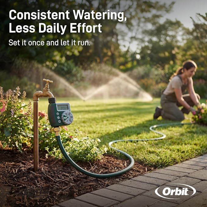 Orbit Programmable Digital Hose Watering Timer - 1 Outlet - Battery Powered - with LCD Screen - Built-in Rain Delay - Water-Resistant - 62061 (5-Pack 1 Outlet)