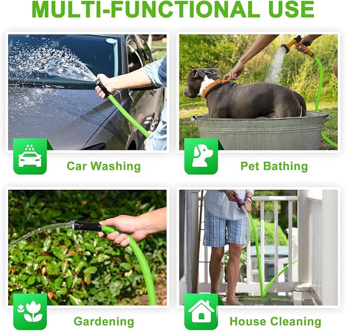 Heavy Duty Garden Hose 5/8 Inch x 200ft - Kink Resistant Lightweight Hybrid Hose, Leak Proof Rustproof Water Hose for Outdoor Watering