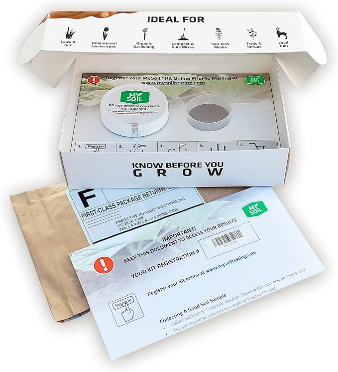 MySoil Soil Test Kit 4 Pack, Unlock Your Lawn & Garden Potential, Complete & Accurate Nutrient and pH Analysis with Recommendations Tailored to Your Soil and Plant Needs