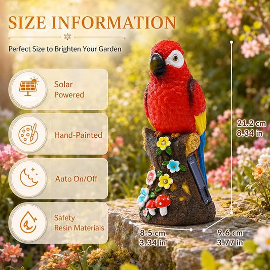 Handcrafted Parrot Garden Statue, Artistic Outdoor Bird Sculpture with Nature-Inspired Details, Elegant Yard Decor for Patio, Lawn & Home Garden Display