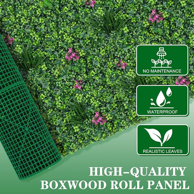 Grooy Boxwood Roll Panels, Grass Wall 60"x160"(67 SQFT), Grass Backdrop, Privacy Screen, Sun Protected Green Wall Decor for Outdoor, Indoor, Garden, Backyard and Décor