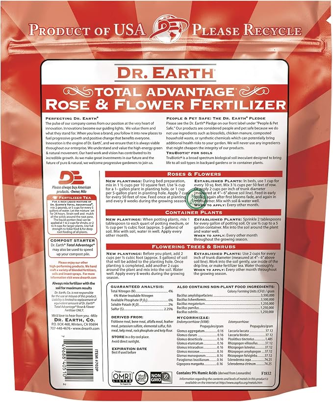 Dr. Earth Total Advantage Rose & Flower Fertilizer 4 lb