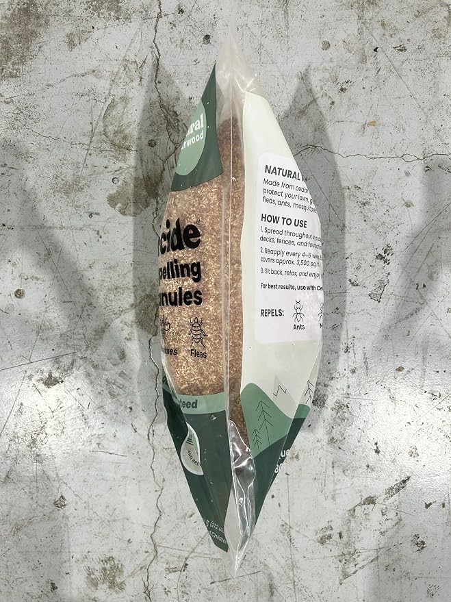 Cedarwood Lawn Patio Granules | Repels Mosquitoes, Ants, Spiders & Chiggers | Smells Great, Easy to Use | 1 Bag (8 Lbs)