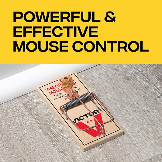 Victor Metal Pedal Mouse Traps, 12-Pack, Reusable Wooden Snap Traps | FSC Certified Wood, Indoor Mice Control Pest Elimination, Rodent Killer Control, Clean & Quick Trapping, Mice Traps for House