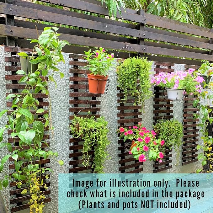 ShopLaLa Wall Planter - 2 Pack Wooden Hanging Succulent Wall Decor, Live Air Plants Orchids Wall Mounted Holder Frame Display for Indoor Outdoor, Living Plant Wall Decor Balcony Garden | Live Air Plants Orchids Wall Mounted Holder Frame Display for Ind...