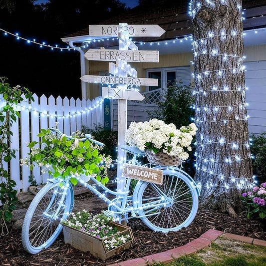 JMEXSUSS 168FT 600 LED White Christmas Lights Outdoor with Remote String Lights Indoor Plug in Cool White Twinkle String Light for Tree Room Party Wedding Decorations