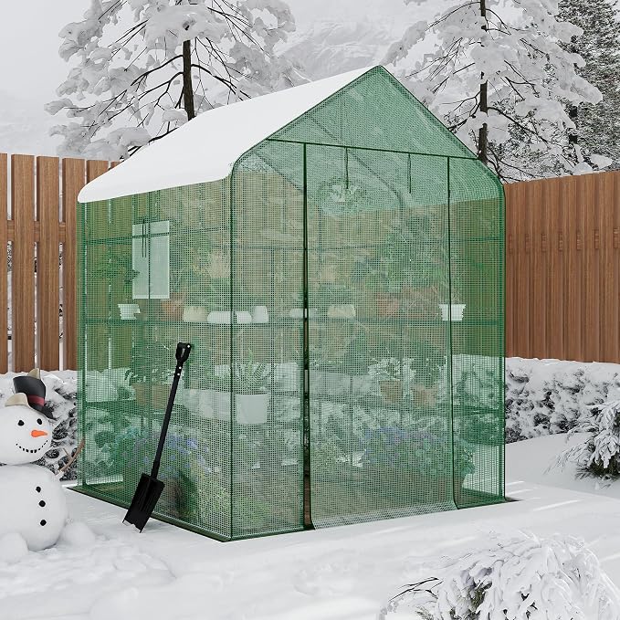 Portable Greenhouse, 57 x 57 x 76'' Greenhouses for Outdoors, Durable Small Green House Kit, Thicken PE Cover, Walk in Green Houses for Indoor Backyard Outside