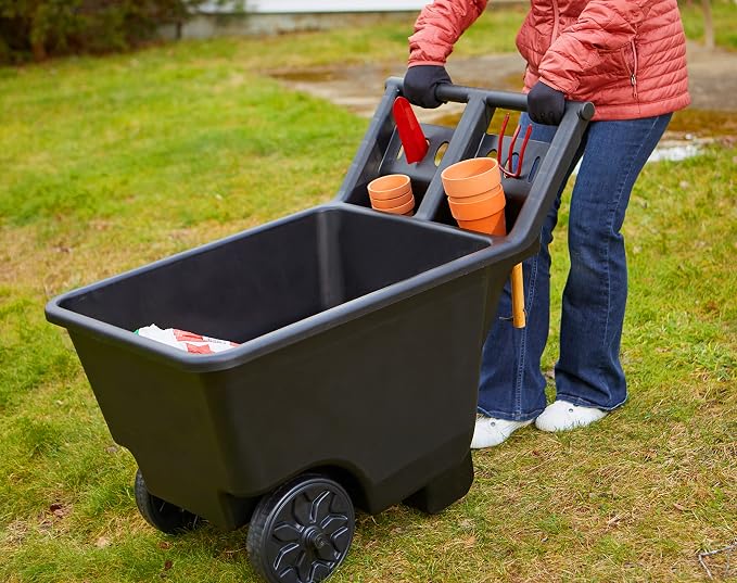 Mighty Tuff Yard Cart, Heavy Duty Wheeled Large Capacity Cart, 4.5 Cubic Feet, 200-pound Capacity