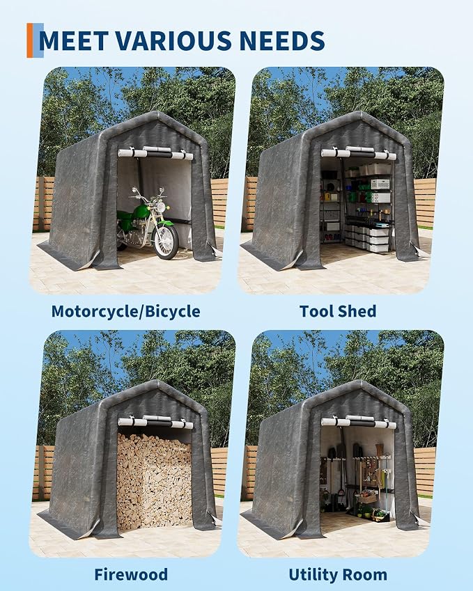6X6 ft Heavy-Duty Portable Outdoor Storage Shed