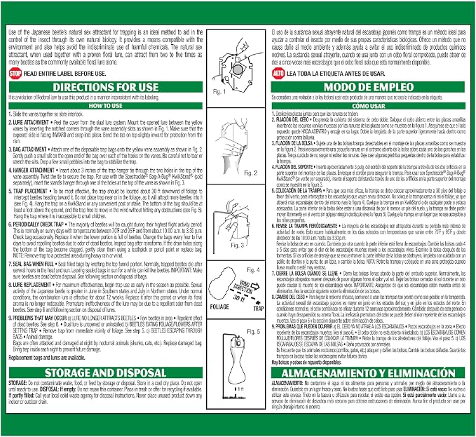 Spectracide Bag-A-Bug Japanese Beetle Trap, Dual Lure System 12 count