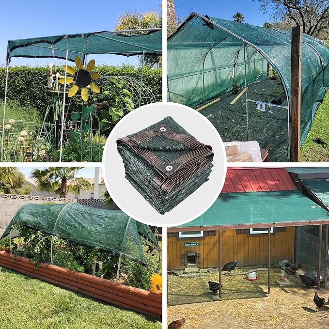 Shade Cloth, 20FT X 30FT 50% Green Outdoor Woven Sun Shade with Grommets, Durable Breathable Netting Shading Antifreezing for Patio, Garden, DIY Home, Plants Cover, Greenhouse, Dog Kennel
