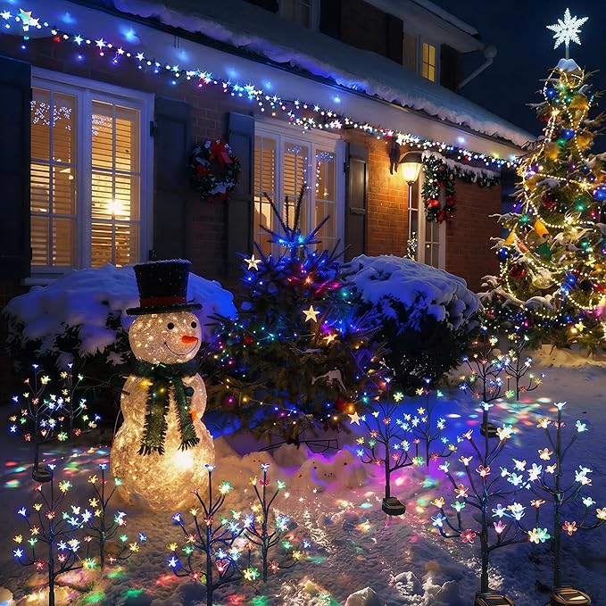 Solar Garden Lights Garden Decor, Solar Flowers Outdoor Decorative,2Pack 40LED Fairy Solar Lights Outdoor Waterproof Outside Yard,Patio,Pathway Decorations,Gardening Gifts for Women Mom