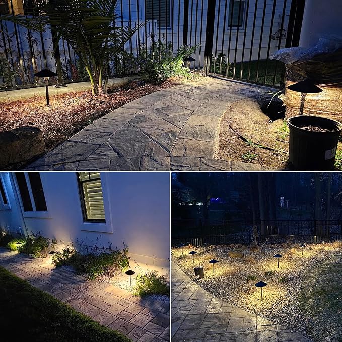 SUNVIE Low Voltage Pathway Lights 12-24V 3W Landscape Lighting, 3000K LED Low Voltage Landscape Lights, IP65 Waterproof Aluminum Path and Area Light for Outdoor Yard Garden Walkway, 2 Pack