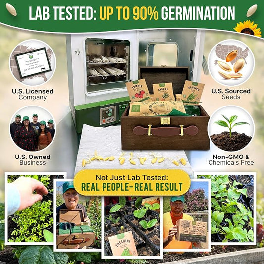 75 Medicinal & Tea Herb Seeds Variety Pack, Garden Seed Starter Kit - Over 47,380 Non-GMO Heirloom Seeds for Planting Herbs and Vegetables, Seed Box with Gardening Supplies, Gardening Gifts