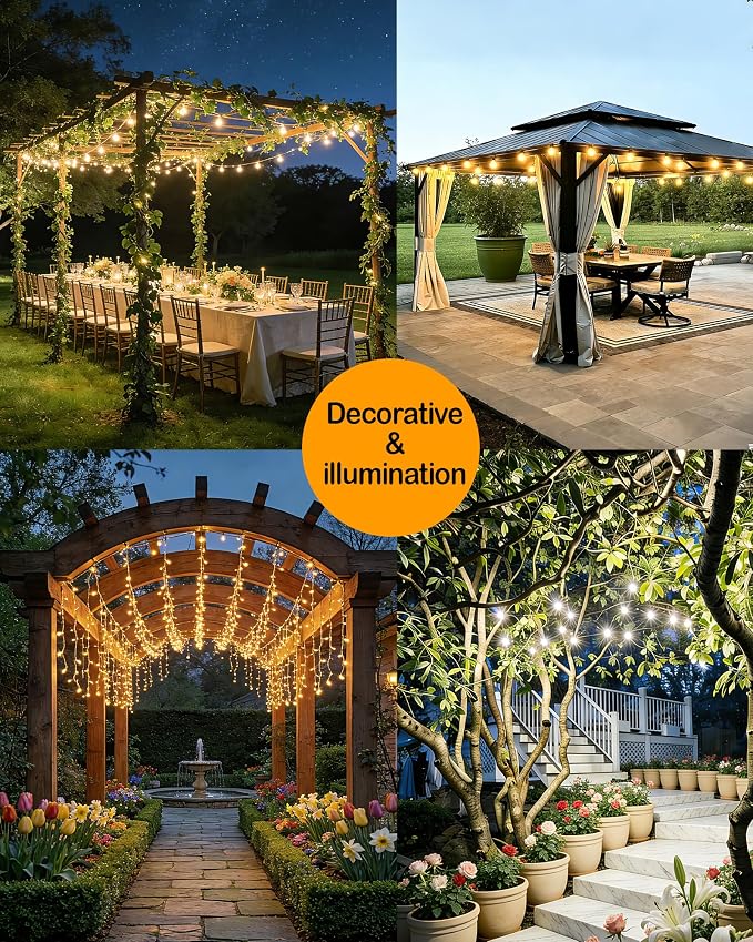Gmnee 75FT Outdoor String Lights for Patio, Balcony & Porch – 47 LED Edison Bulbs (1.6FT Spacing), Dimmable Heavy-Duty Patio Lights for Backyard, Gazebo, Bistro, Party and Garden Decor (Plug in)