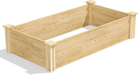 Greenes Fence Classic Cedar Raised Garden Bed, 2' x 4' x 10.5" (1/2" Thick) - Made in USA with North American Cedar