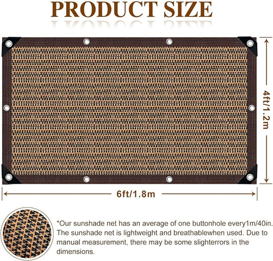 80% Shade Cloth -4x6FT Sunblock Net with Grommet,Lightweight and Durable UV Protection,Shade Cloth for Garden Patio Pergola Balcony Plants Greenhouse Dog Kennel Chicken Coop Outdoor