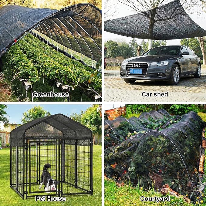 Artpuch 50% Black Garden Shade Cloth Roll for Plants, Sun Shade Cover Fabric Roll with UV Block Shades Netting Mesh Privacy Fence Screen for Greenhouse, Backyard, Patio, 8' x 100 FT