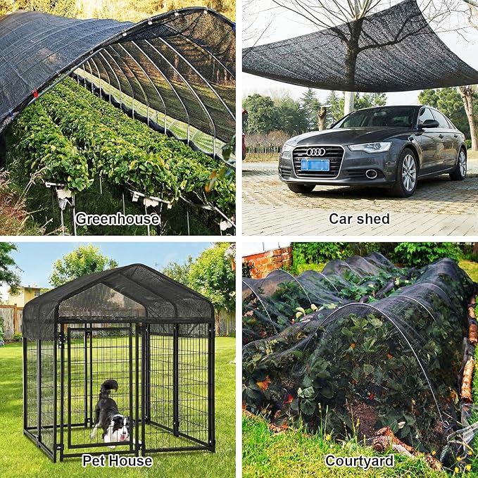 Artpuch 50% Black Garden Shade Cloth Roll for Plants, Sun Shade Cover Fabric Roll with UV Block Shades Netting Mesh Privacy Fence Screen for Greenhouse, Backyard, Patio, 5'10" x 100 FT