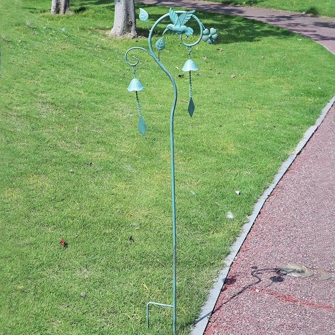 Hummingbird Garden Decor for Outside,Decorative Garden Stake with Bells | 46.8"H Garden Bells Outdoor Stake,Hummingbird Yard Decorations for Garden,Flower Beds, Patio.