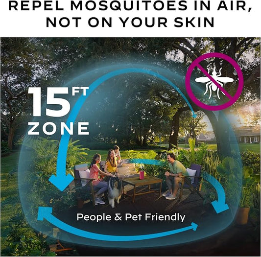 Thermacell Mosquito Repeller Patio Shield; Includes 12-Hour Refill; 15 Foot Zone of Protection; Highly Effective Mosquito Repellent for Patio; Bug Spray Alternative; Scent Free