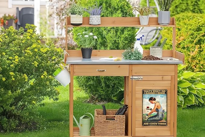 Bestylez Gardening Gifts Vintage Gardening Sign That's What I Do I Garden Tin Sign for Home Garden Greenhouse Living Room Bedroom Yard Backyard Outdoor Decor 8X12 Inch (3166)