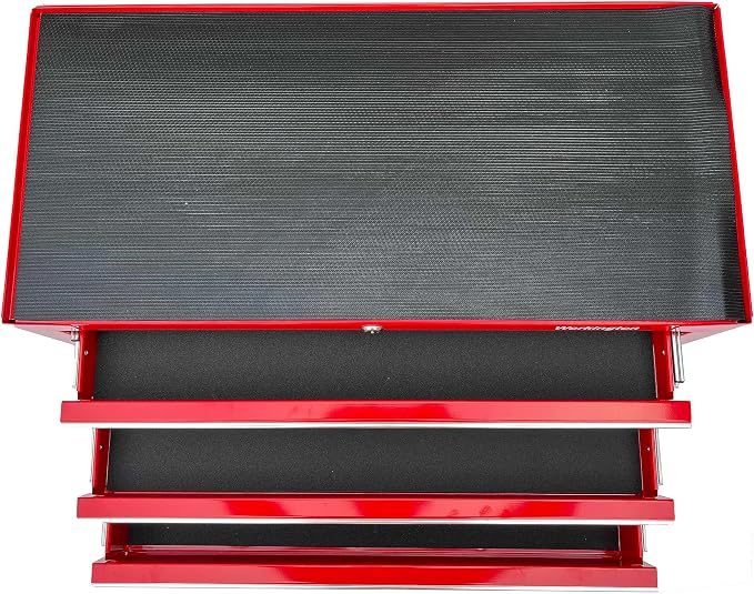Workington Industrial 3 Drawers Portable Metal Intermediate Box, 26" Middle Tool Chest Cabinet with Ball Bearing Drawer Slides, Steel Tool Storage Box Organizer 4009 Red
