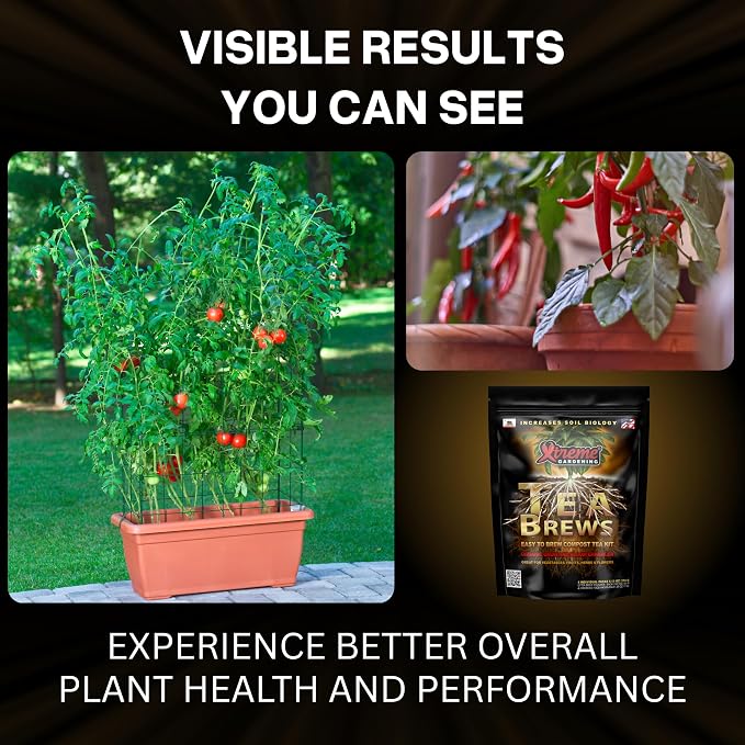 Xtreme Gardening Xtreme Tea Brews – Compost Tea Kit, 2-Pack 80g Pouches, Each Brews 5 Gallons, Bloom Booster & Yield Booster with Worm Castings & Microbe Food Pack, Works with Any Fertilizer Program