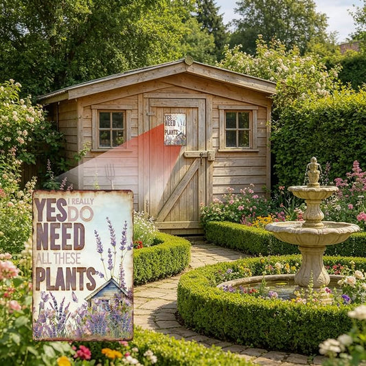 Funny Garden Metal Signs, Vintage Outdoor Wall Decor 8x12 Inch | Yes I Really Need All These Plants, Weatherproof Aluminum Sign for Patio Yard Greenhouse, Gift For Gardeners