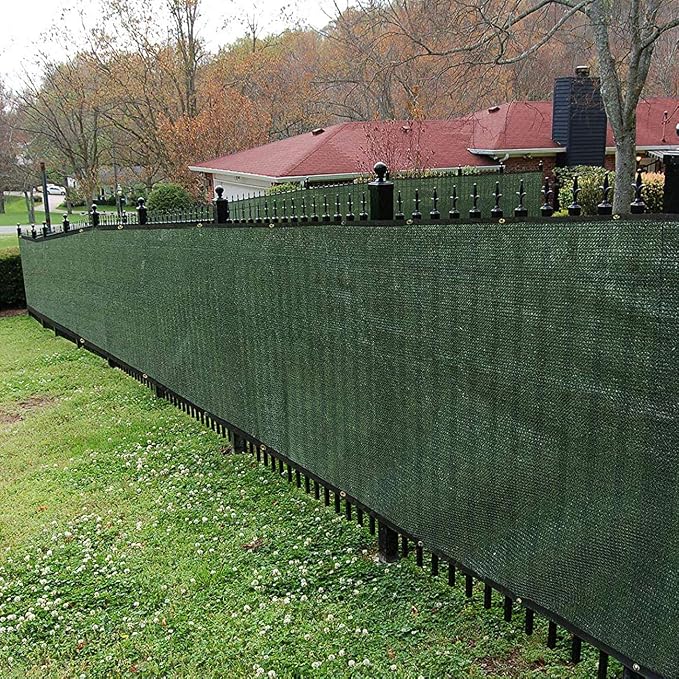 Sunnyglade 6 feet x 50 feet Privacy Screen Fence Heavy Duty Fencing Mesh Shade Net Cover for Wall Garden Yard Backyard (Green, 6 ft X 50 ft)