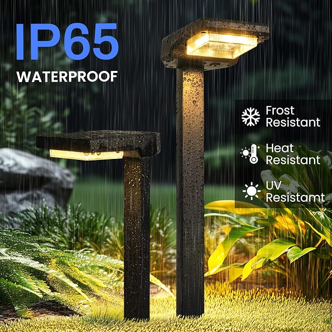 AUDERWIN Solar Pathway Lights Outdoor, Smart Color Changing with 9-in-1 (Warm White/Cool White/RGBCW) Modes,Bright Landscape Lighting Waterproof for Walkway,Garden,Driveway,Yard,Patio(6pack)