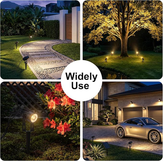 Sublume Solar Spot Lights Outdoor Waterproof for Flag, Palm Tree, 4-in-1 Solar Landscape Lighting Dusk to Dawn Solar Uplights, 3000K Bright LED Spotlights for Yard, Garden, House, Backyard, Patio