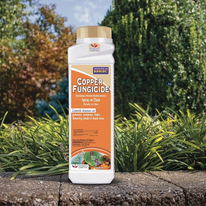 Bonide Copper Fungicide, 1 lb. Ready-to-Use Spray or Dust for Organic Gardening, Controls Common Diseases in Lawn & Garden