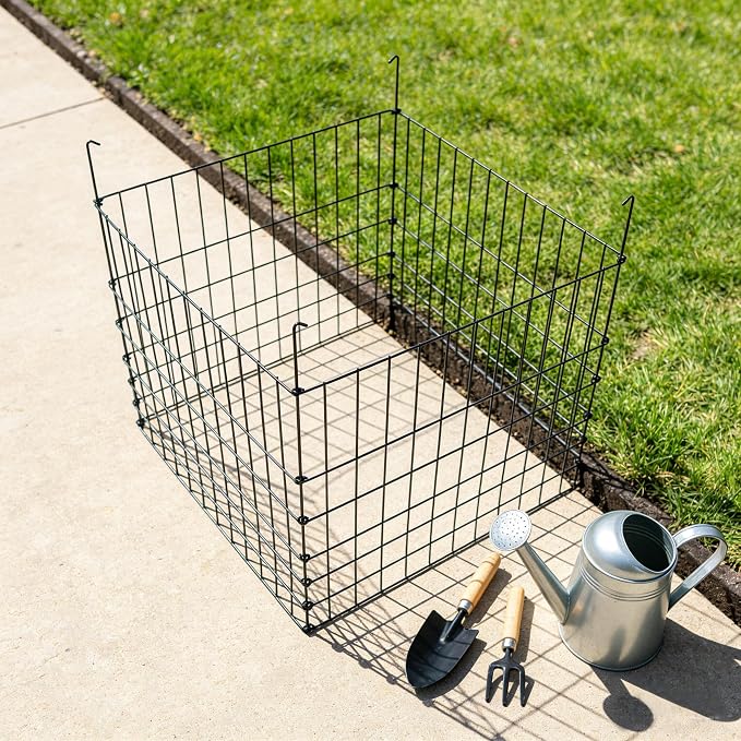 Garden Wire Compost Bin 30x30x24 inches, Green, Garden Bed Fencing
