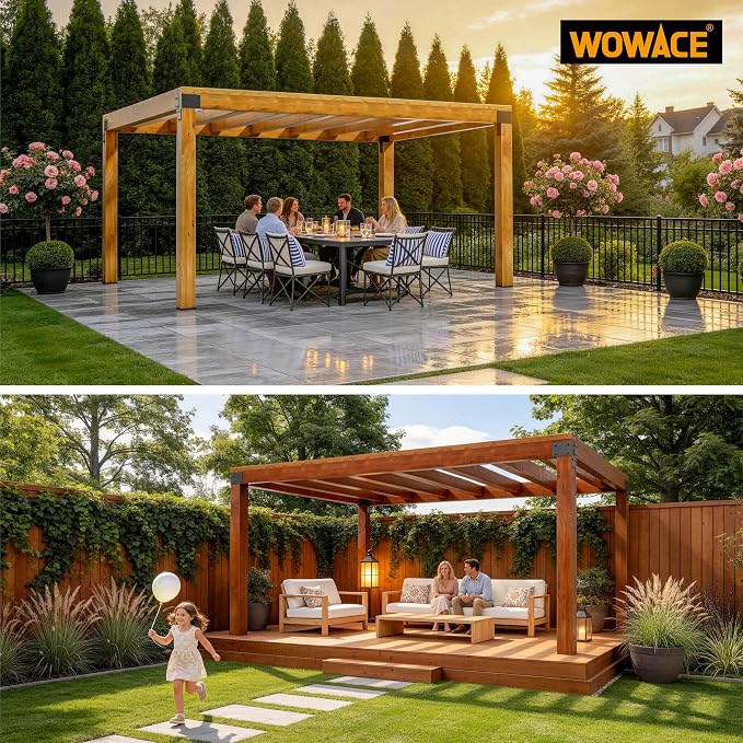 2 Pack 4x6 (Actual 3.5"x5.5") Heavy Duty Stainless Steel Pergola Brackets - Corner Post to Beam Connector for Gazebos, Patio Decks, Porches - Wood Post Cap Tie Bracket (Dark Gray)