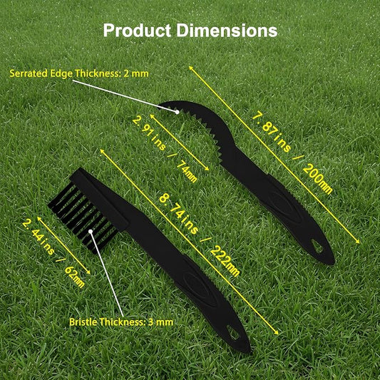 Robot Mower Blade Cleaning Tools Compatible with Mammotion Luba & Yuka Series – Hook & Brush Kit for Removing Grass Buildup Under Blades and Maintaining Cutting Performance (Black)