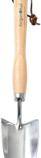 Burgon & Ball Mid-Handled Stainless Steel Trowel, Wood Grip