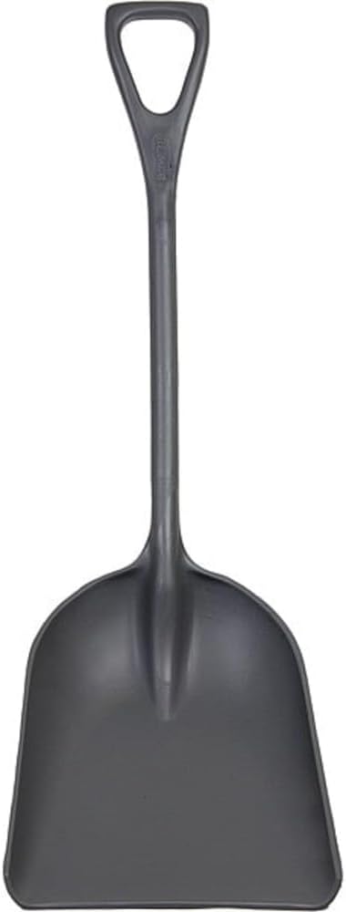 Remco No. 4 Industrial Square Point Shovel, Plastic Blade, 28 in L, Gray Polypropylene Handle 6982RG - 1 Each