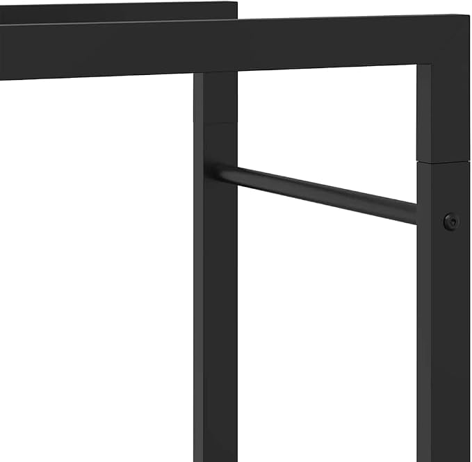 vidaXL sturdy Steel Firewood Rack, large-capacity Matt Black Log Holder, weather- Fireplace Wood Storage, 19.7"x11"x52", Indoor/Outdoor Log stand